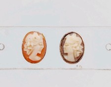 Antike Ohrringe Double Gemme Kamee Doublé Ohrstecker 