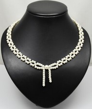 Damen Ketten, Glaswachs Perlen-Hals-Kette, Collier-Kette 30 cm-60 cm Neu 1 Stück