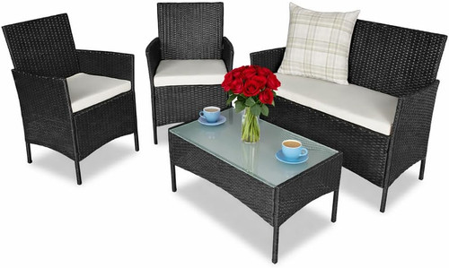 Polyrattan komplettset sessel - polyrattan,