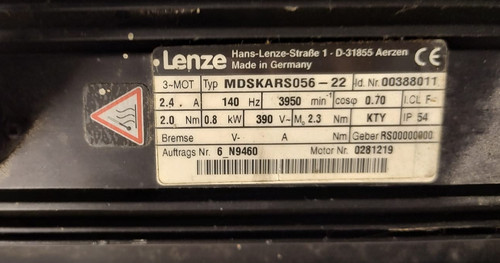 Lenze servomotor mdskars056 - lenze, mdskars056-23