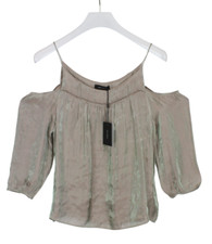 Cop Copine Delicat Bluse Damen (Eu) 40 Offen Schultern Holographisch Effekt