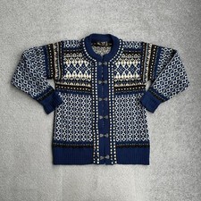 NORLENDER Herren Strickjacke Pullover Gr. S WOLLE Cardigan Jumper 20718 Blau