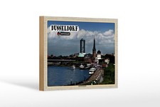 Holzschild 12x18cm Düsseldorf Rheinuferpromenade Holz Schild