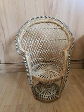Korbsessel für Puppen Pfauenthron 32 cm Deko geflochten