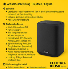 ? Denon Home 150 ? Schwarz Kompakter smarter Lautsprecher mit HEOS Alex & Siri