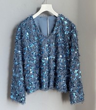 Pailletten Pullover Top Strick