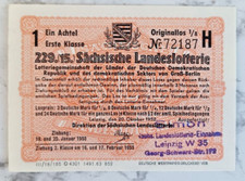 Lottoschein Sächsische Landeslotterie 1953, alle Unterlagen