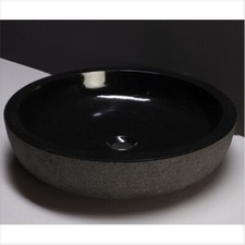 Forzalaqua VERONA XL Waschbecken Natursteinbecken Rund 50 cm Granit Waschtisch