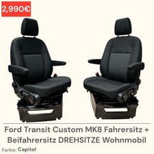 Ford Transit Custom MK8 Fahrersitz + Beifahrersitz Sitz DREHSITZE Camper Capitol