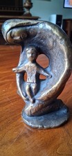 Moderne Skulptur Maria mit Jesus  Bronze/Messing
