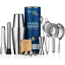 11 Stück Cocktailset Barzubehör Shaker Set Shaker Barkeeper Kit Mixer Edelstahl