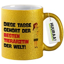Glitzer-Kaffeetasse Tasse gehört der besten Tierärztin Geschenkidee Souvenir Prä