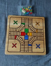 vintage Pachisi Brettspiel  Massivholz Solid Wood Geschenkidee zu Weinachten