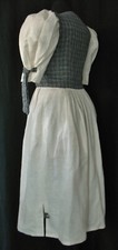 Nostalgie Landhaus Karo LEINEN Trachtenkleid VINTAGE Shabby Edwardian Art Deco