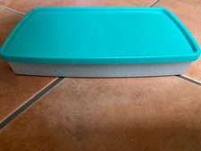 Tupperware Frischhaltebox mit Deckel,ca. 12 x 22,5 cm, türkis