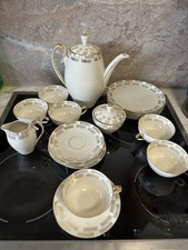 Edles Tirschenreuth Bavaria Porzellan Kaffeeservice für 6 Personen – Golddekor 