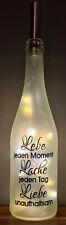 LED Flasche mit Spruch, Lebe...Lache...Liebe 