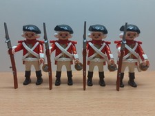 Playmobil Custom 4 Figuren - Soldaten - Hafenwachen - Garde - Engländer Rotröcke