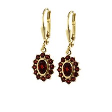 Paar Blumen Granat Brisur