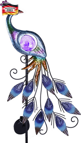 Gartenfigur solar pfau - gartenfigur,