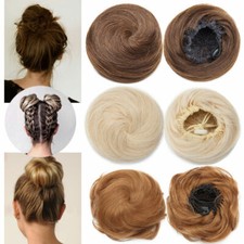 Gewellt Bun Remy Echthaar Dutt Haargummi Extensions Clip in Haarteil Haarknoten