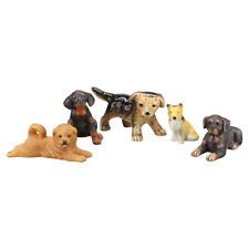 5 Hundewelpen Collie Rottweiler Schäferhund etc. Goebel Tiere Hunde