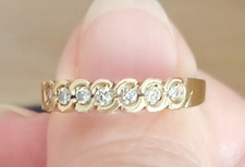 aparter Memoire Ring 14 Karat Gold 7 Brilanten ca.0,18 Carat Gr.53 gute Qualität