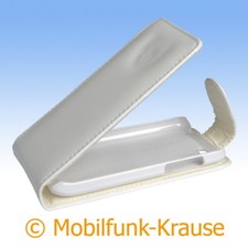 Flip Case Etui Handytasche Tasche Hülle f. HTC One V (Weiß)