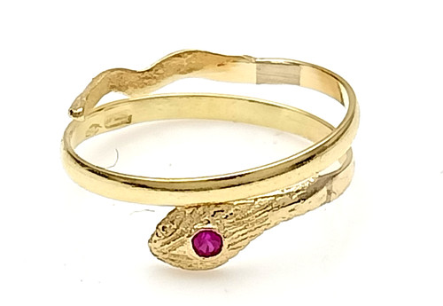 Serpentinenring aus gelbgold - aus,