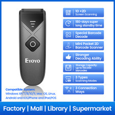 Mini 2D Wireless Barcode Scanner Bluetooth 2.4G USB 1D QR Code Barcode Leser