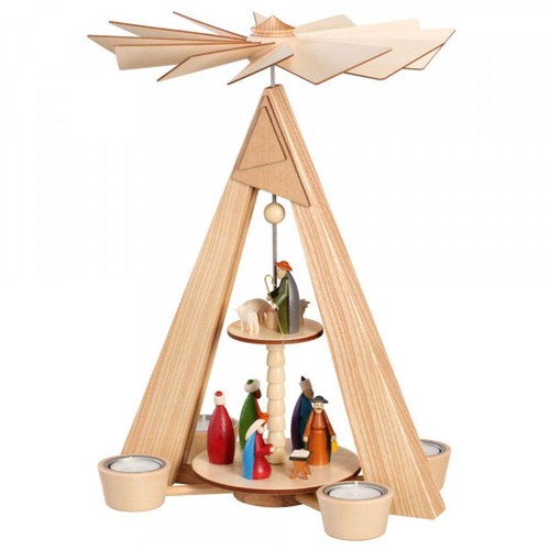 Teelichtpyramide natur 2 - natur, (2