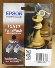 Epson 2 x T0511 TwinPack Tinte black Stylus Color 740 760 800 850 Scan 2000 2500