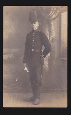 Soldatenfoto, Soldat mit Helm und Bajonett. Wohl Preußen