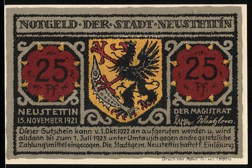 Notgeld neustettin 1921 25 - neustettin,