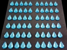 selbstklebende Schmucksteine/ Glitzersteine Tropfen 5 x 8 mm türkisblau