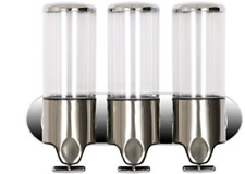 3-in-1-Duschseifenspender, 3 x 500-ml-Kammer, nicht gebohrt, wandmontierter T6V4