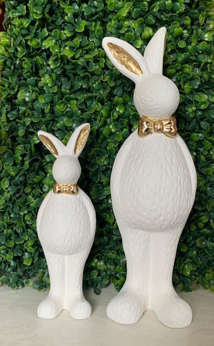Hase stehend weiß keramik - hase,