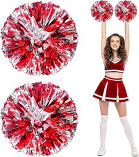 2 Stück Cheerleader Pompons,Pompons Cheerleading,Metallisch Cheerleading Pompons