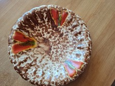 Obstschale Keramik mit Füßchen beige orange braun 1846