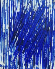 Zangs Herbert handsigniert "Reihung Ultramarin" mit Echtheits Zertifikat  