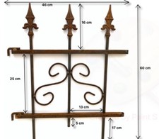 Rankhilfe Rankgitter Spailer Metall Zauneelement  Eisen Edelrost 60 x 46cm