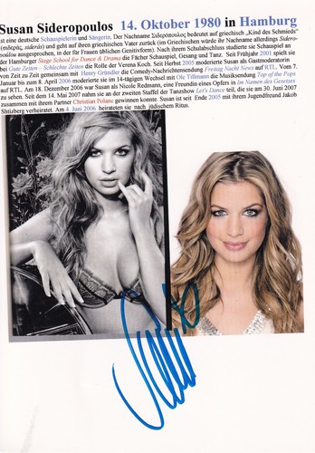 Autogramm susan sideropoulos - susan,