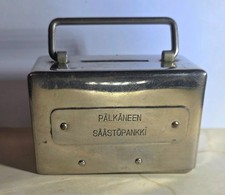 Rarität massive Metall Spardose Sparbüchse PÄLKÄNEEN SÄÄSTÖPANKKI HELSINKI