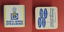 Dietl Bräu Straubing gelbe Streifen Brauerei Bierdeckel Bier