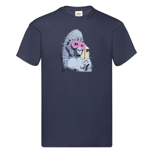 Shirt banksy gorilla pink - t-shirt,