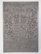 SHW Eisen Kunst Guss 20585 Platte Ofenplatte Alt-Württemberger Wappen 1612