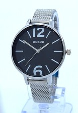 SALE Oozoo Design Damenuhr Milanaisearmband silver/black Ø40mm C10157ms
