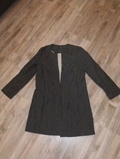 Blazer Longblazer Gehrock Hallhuber Schwarz Weiß Gr. 36