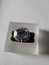 Jugendstil 835er  Silber  Ring  Aquamarin  Antikschmuck