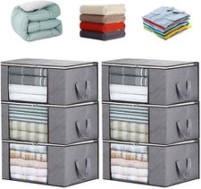 3/6Stk Große Aufbewahrungstasche Faltbar Kleideraufbewahrung Schrank Organizer